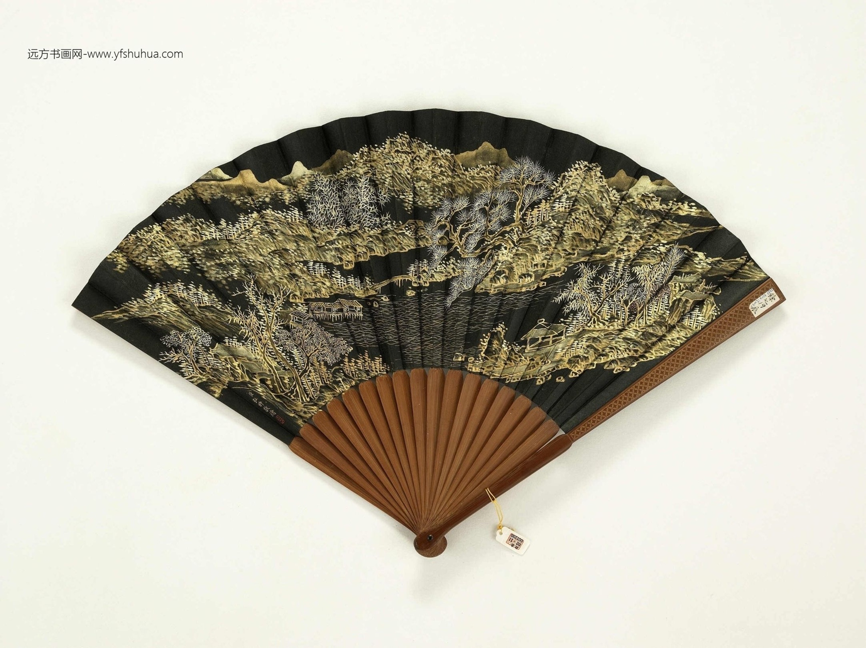 26220__清永琰书乾隆御制题新正乐寿堂弘旿画山水.成扇.故扇00129000000__K2E001290N000000000PAA