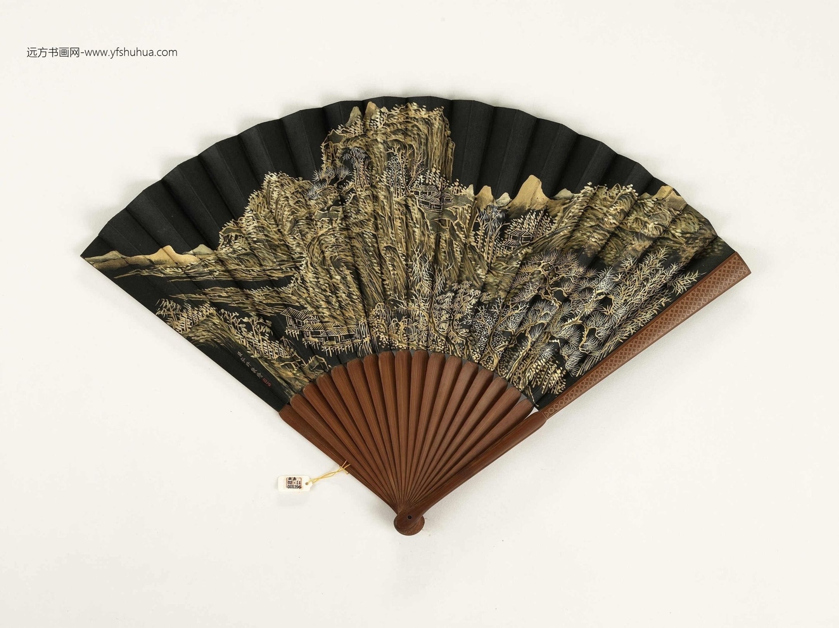 26289__清永琰书乾隆御制得净尘心室弘旿画山水.成扇故扇00129600000__K2E001296N000000000PAA