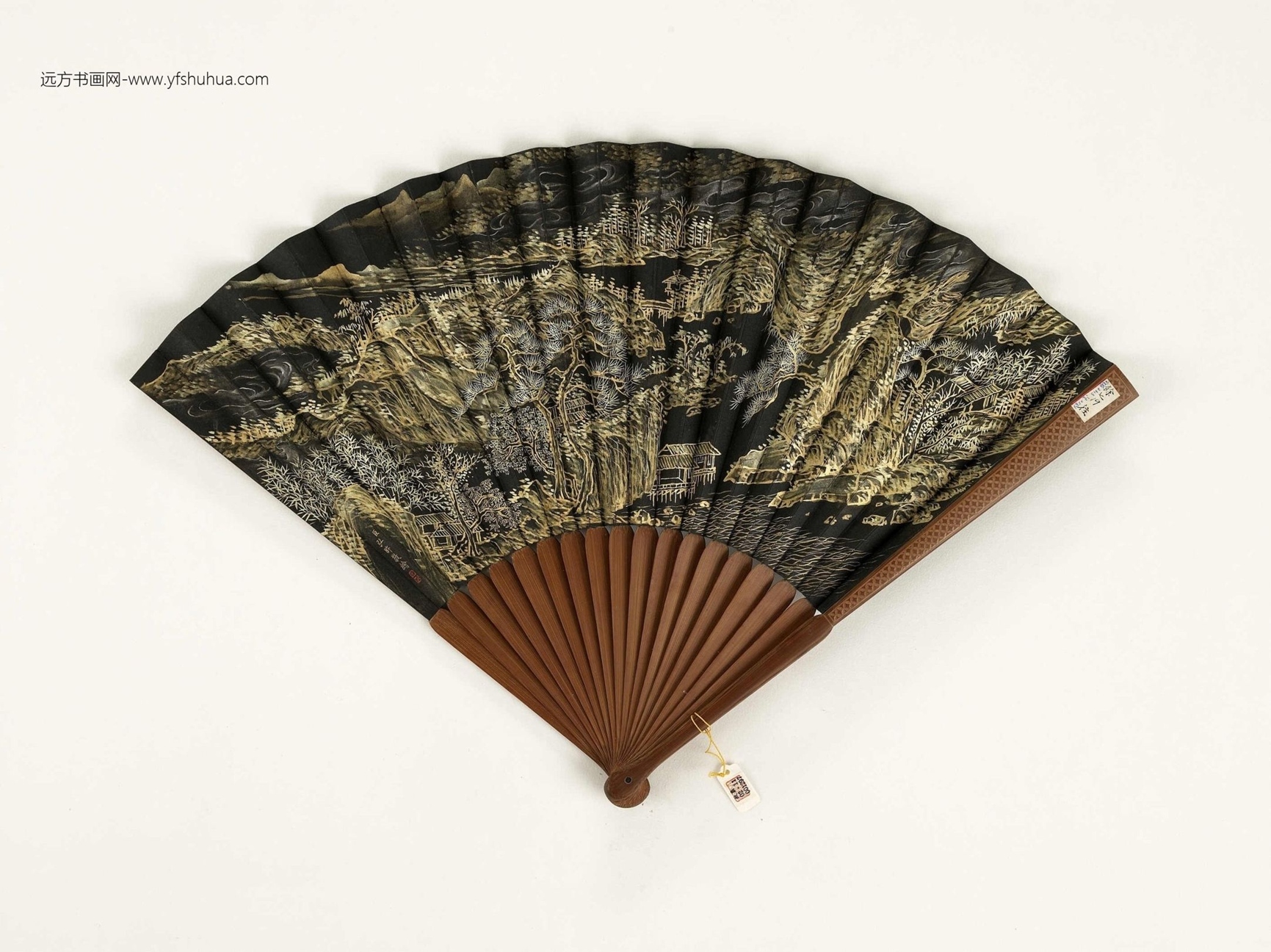 26293__清永琰书乾隆御制新正乐寿堂弘旿画山水.成扇故扇00129700000__K2E001297N000000000PAA
