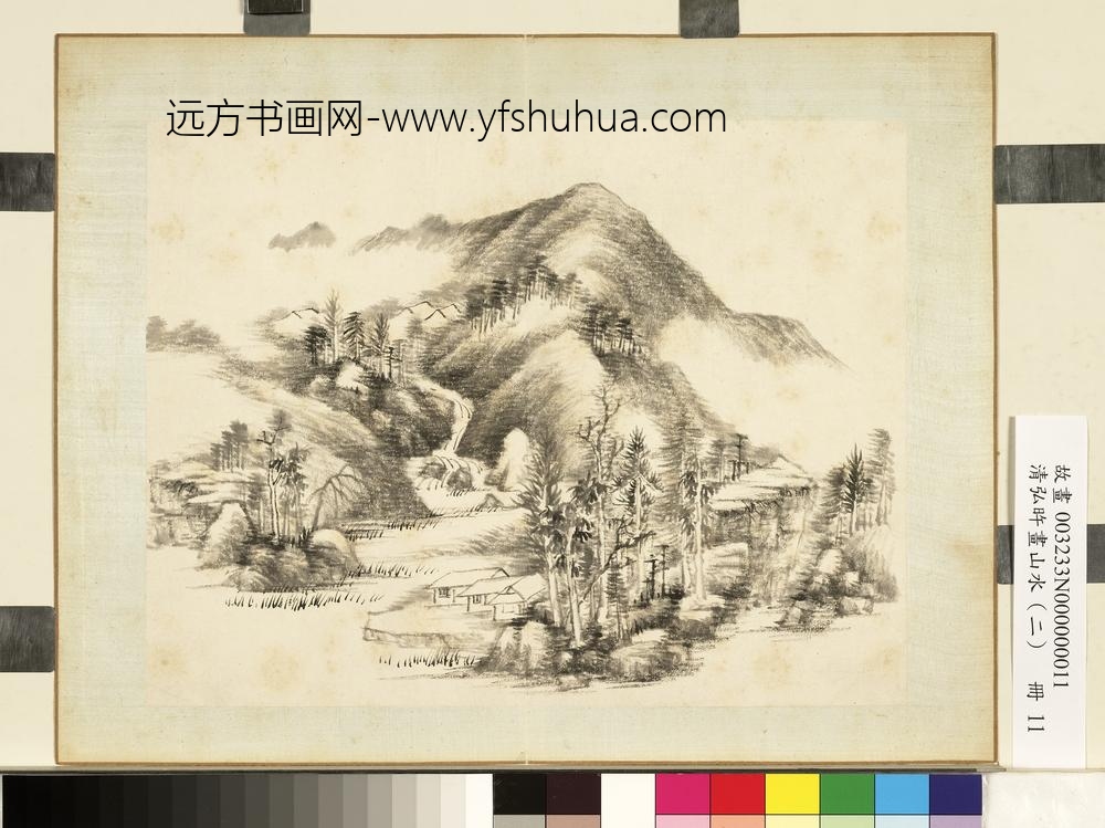 __清弘旿画山水（二）册.寒林深坞故画__KANPAA