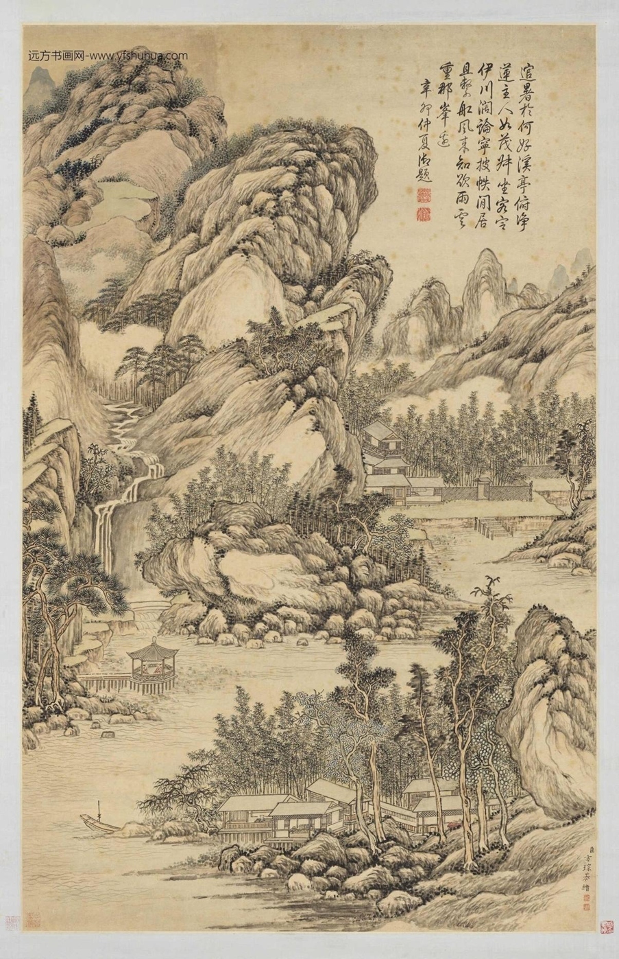 HS-清-方琮-画山水图轴