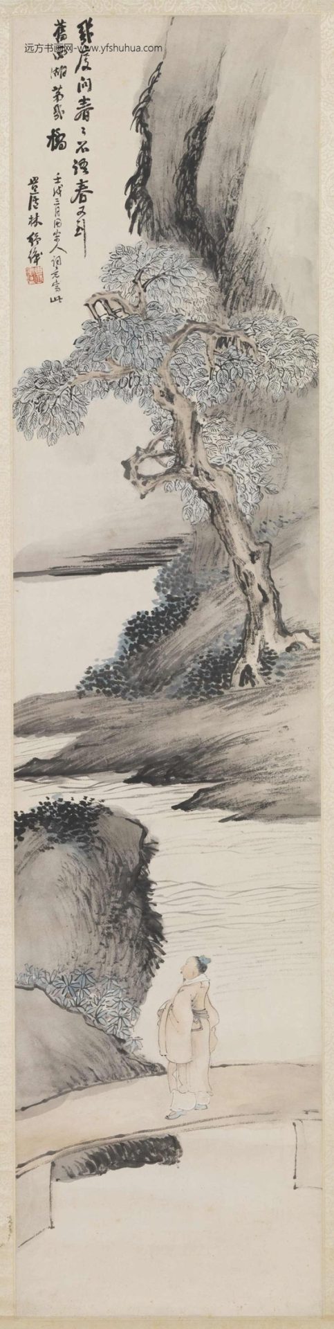 JN-清-林纾-江南雨山四屏轴 (1)