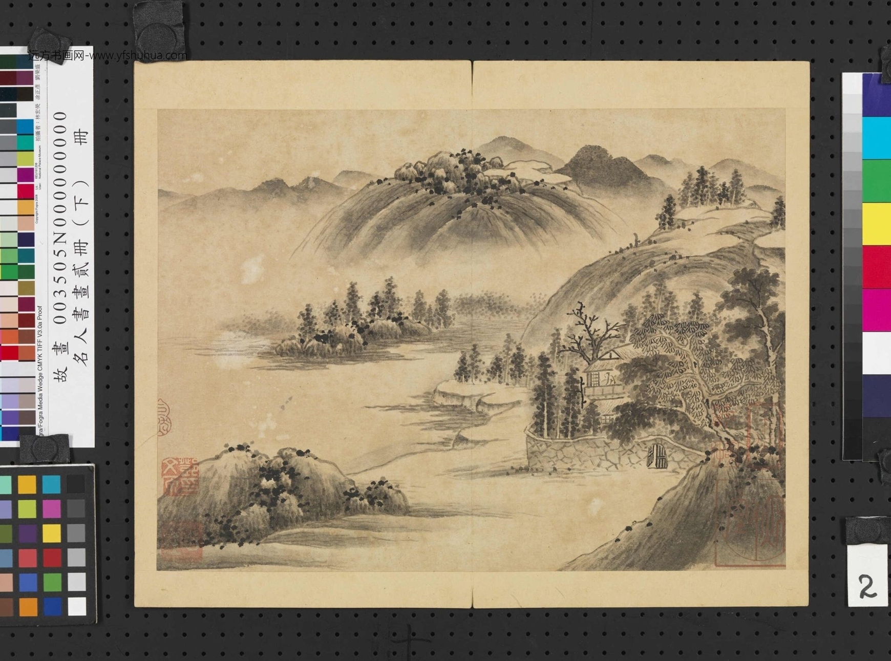 五代十国-巨然-名人书画贰册（下）册-画谢灵运诗意_ (1)