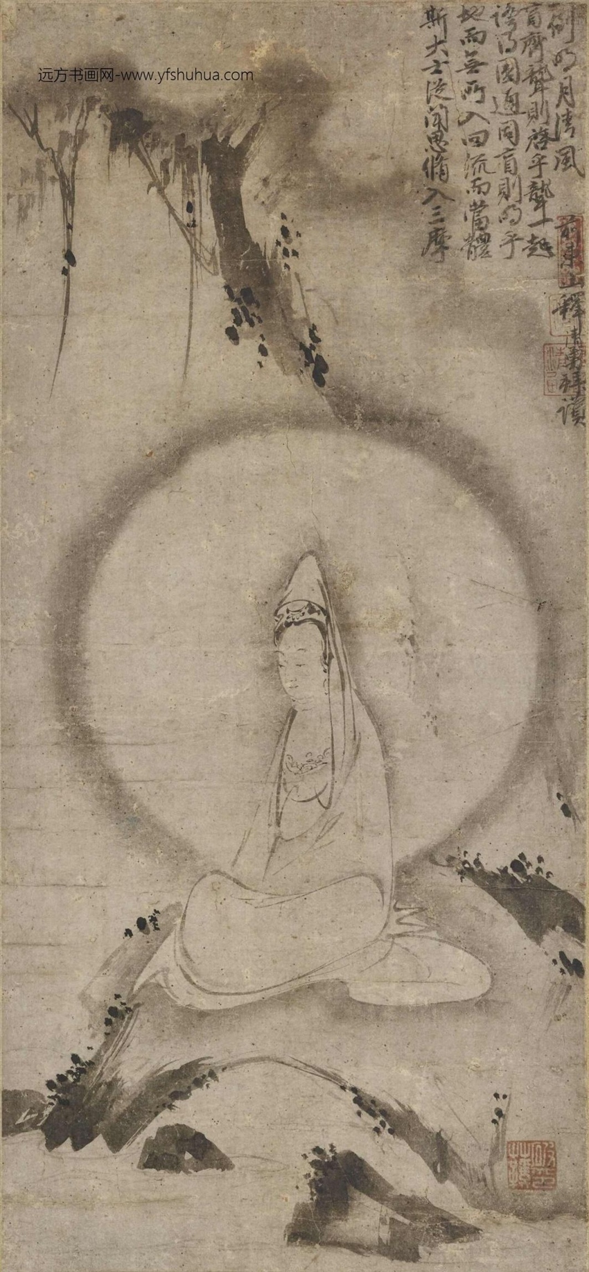 元_可翁_白衣观音图