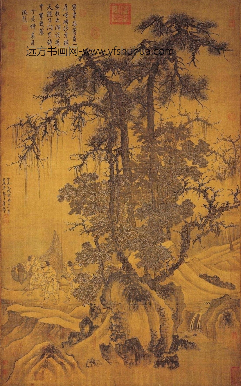元_唐棣_霜浦归渔图