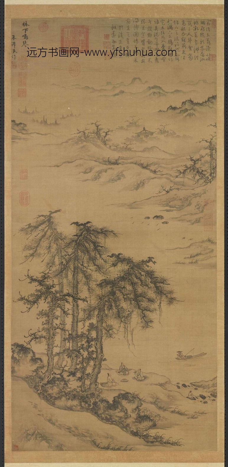 元_朱德润_林下鸣琴图
