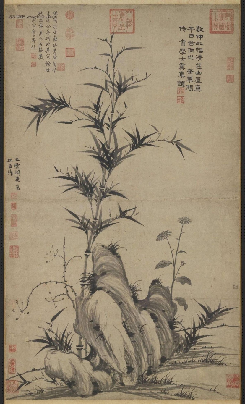 元_柯九思_晚香高节图