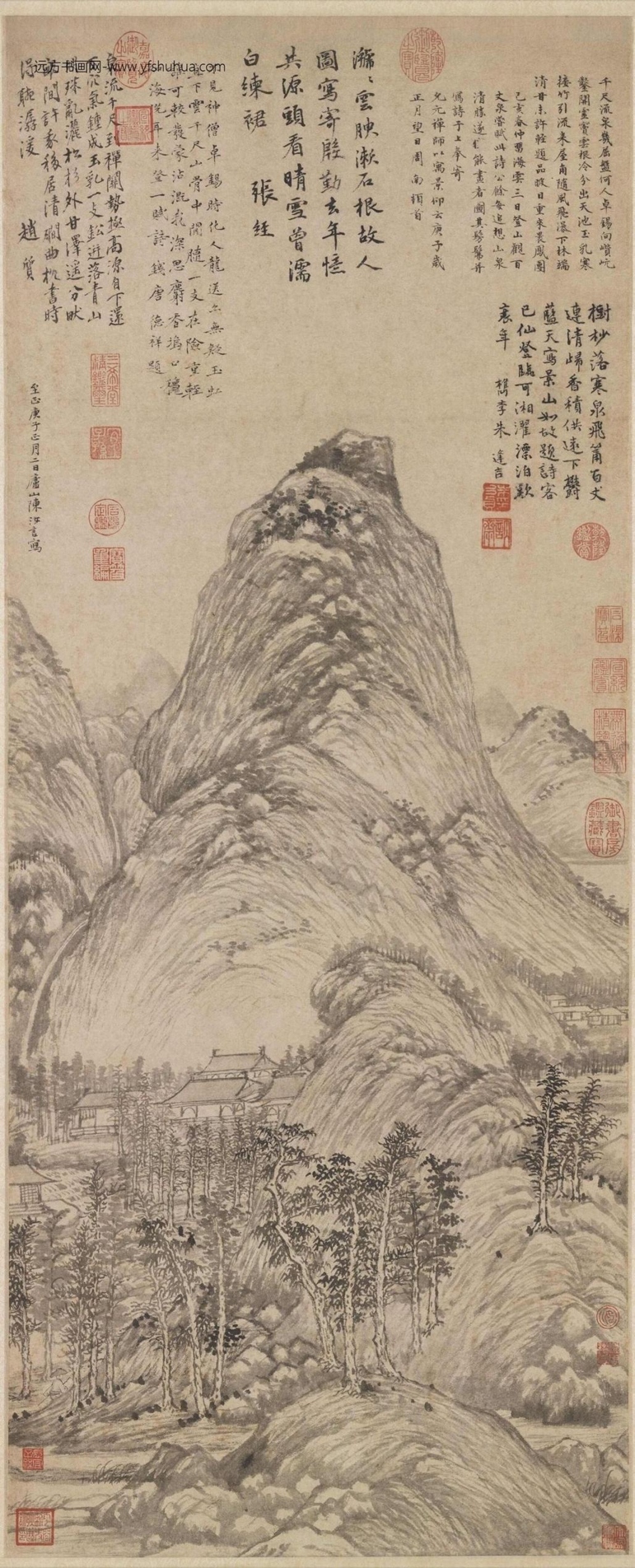 元_陈汝言_百丈泉图