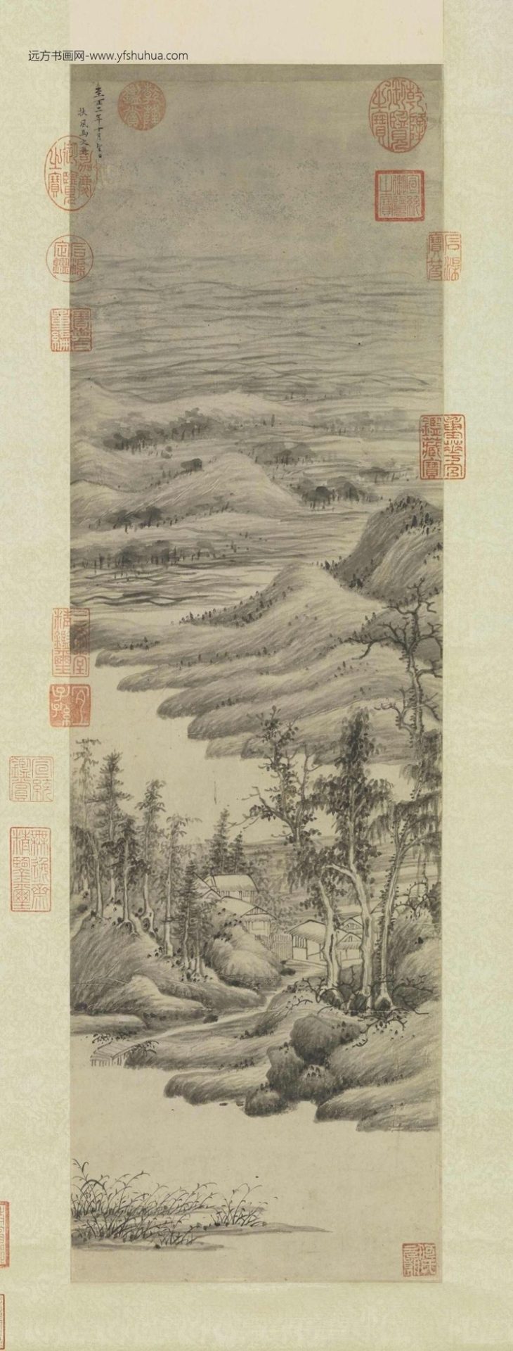 元_马琬_溪山新雨图