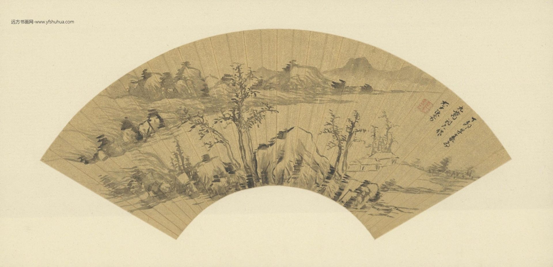 明-李流芳山水扇页-新00016950 明-李流芳山水扇页-新00016950