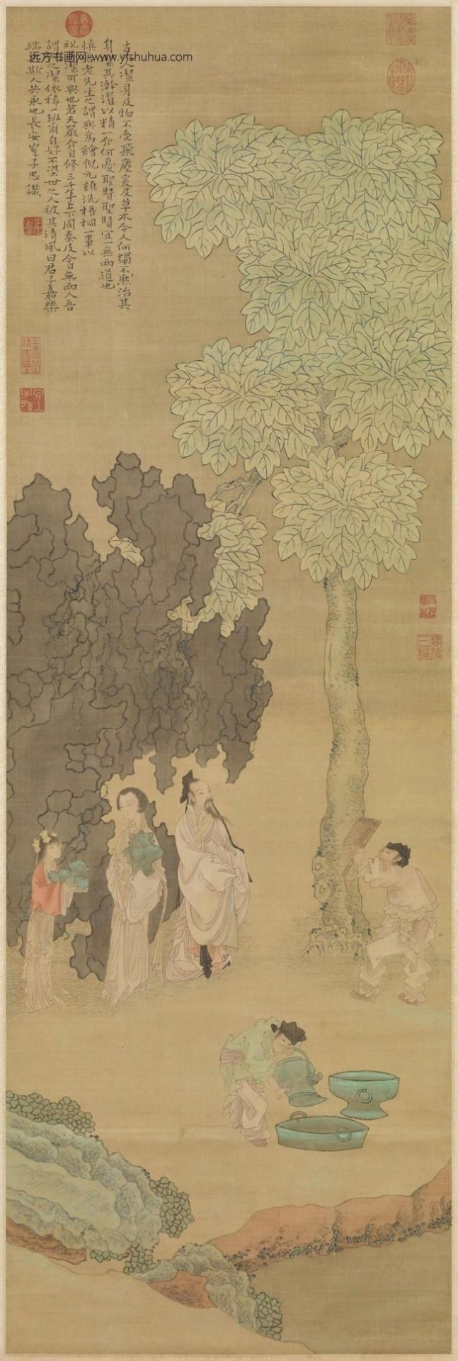 明_崔子忠_云林洗桐图