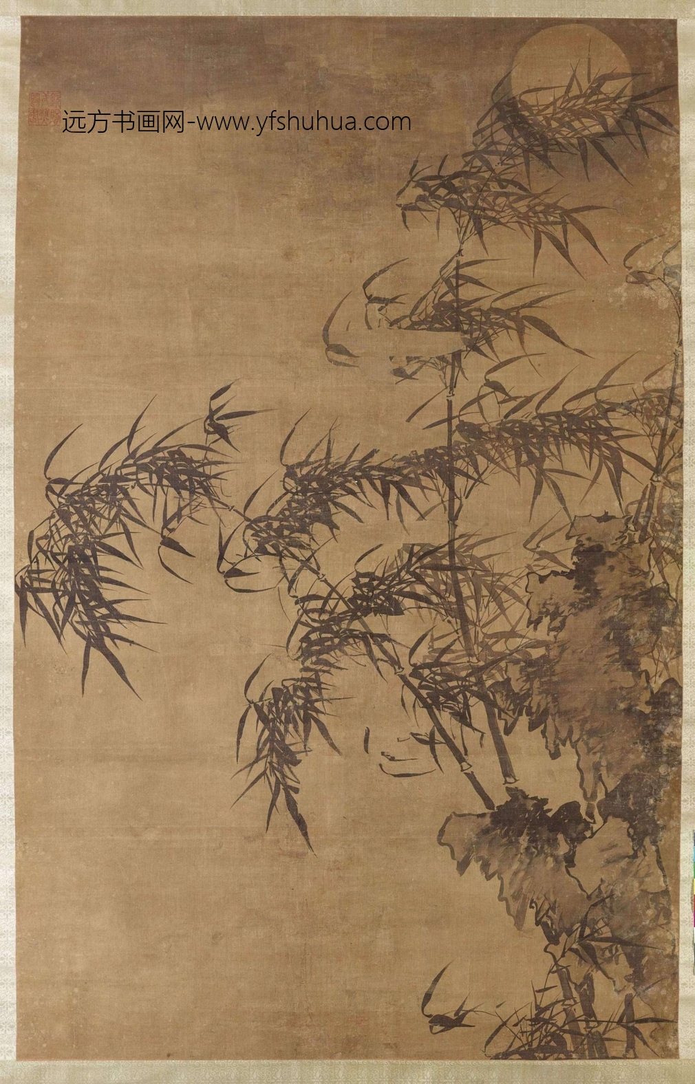 明_朱端_月下墨竹图 明_朱端_月下墨竹图