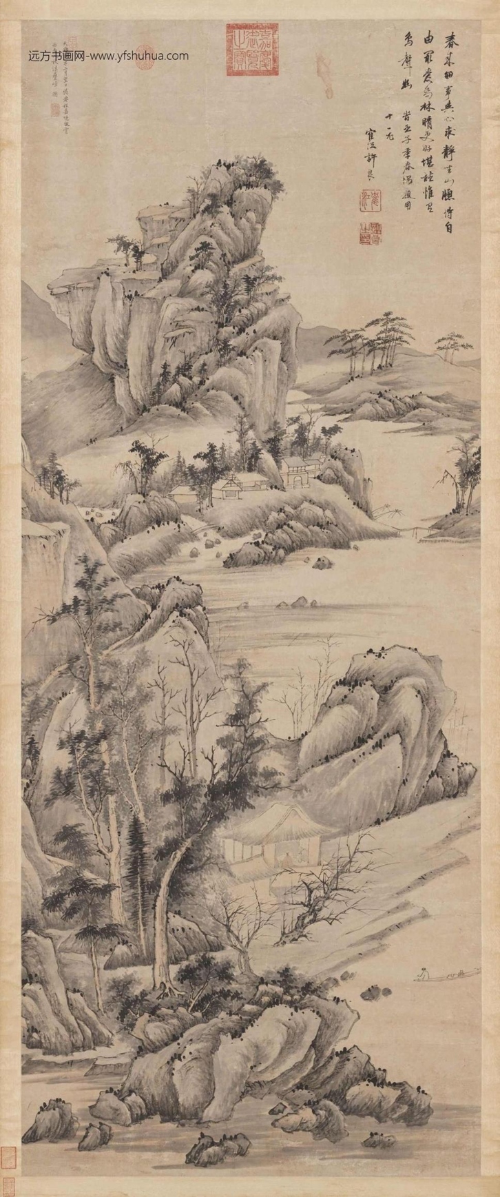 明_程嘉燧_秋溪叠嶂图