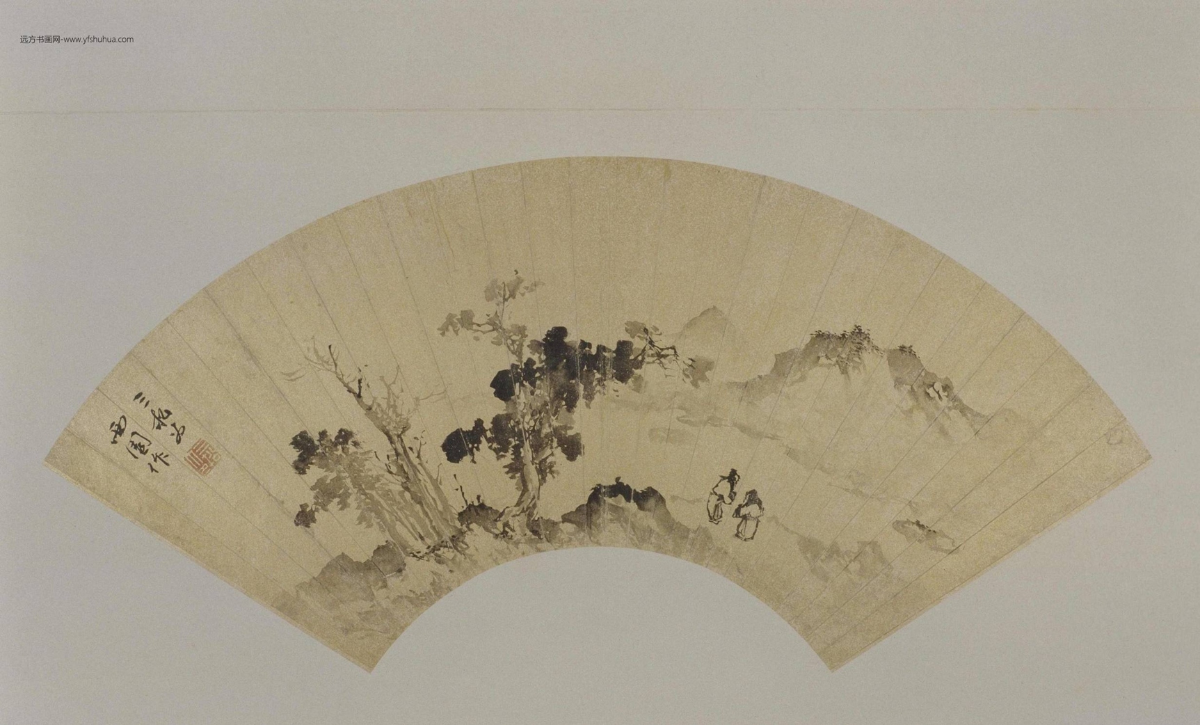 明_蒋嵩_山水图扇_1