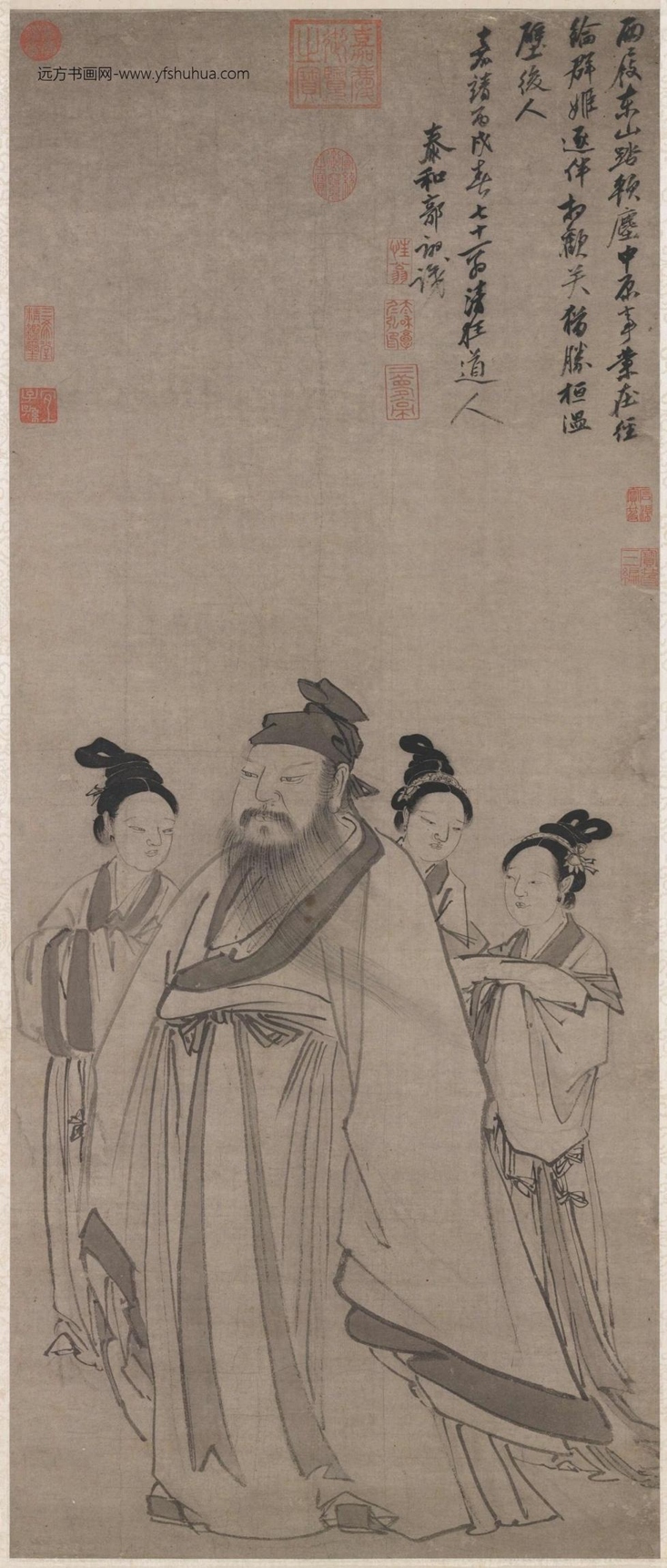 明_郭诩_东山携妓图