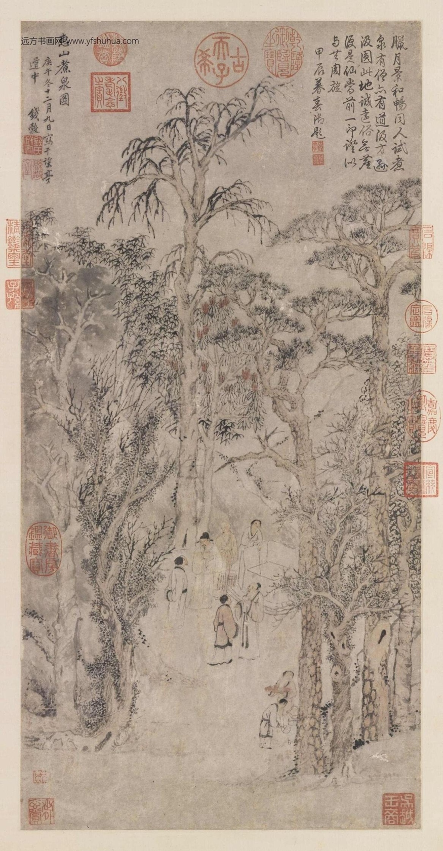 明_钱穀_惠山煮泉图