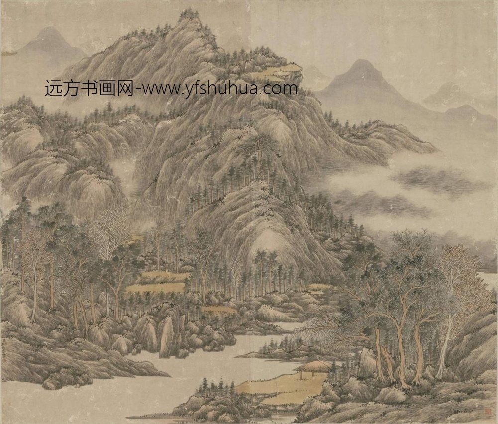 清-王炳山水图轴-故00004861