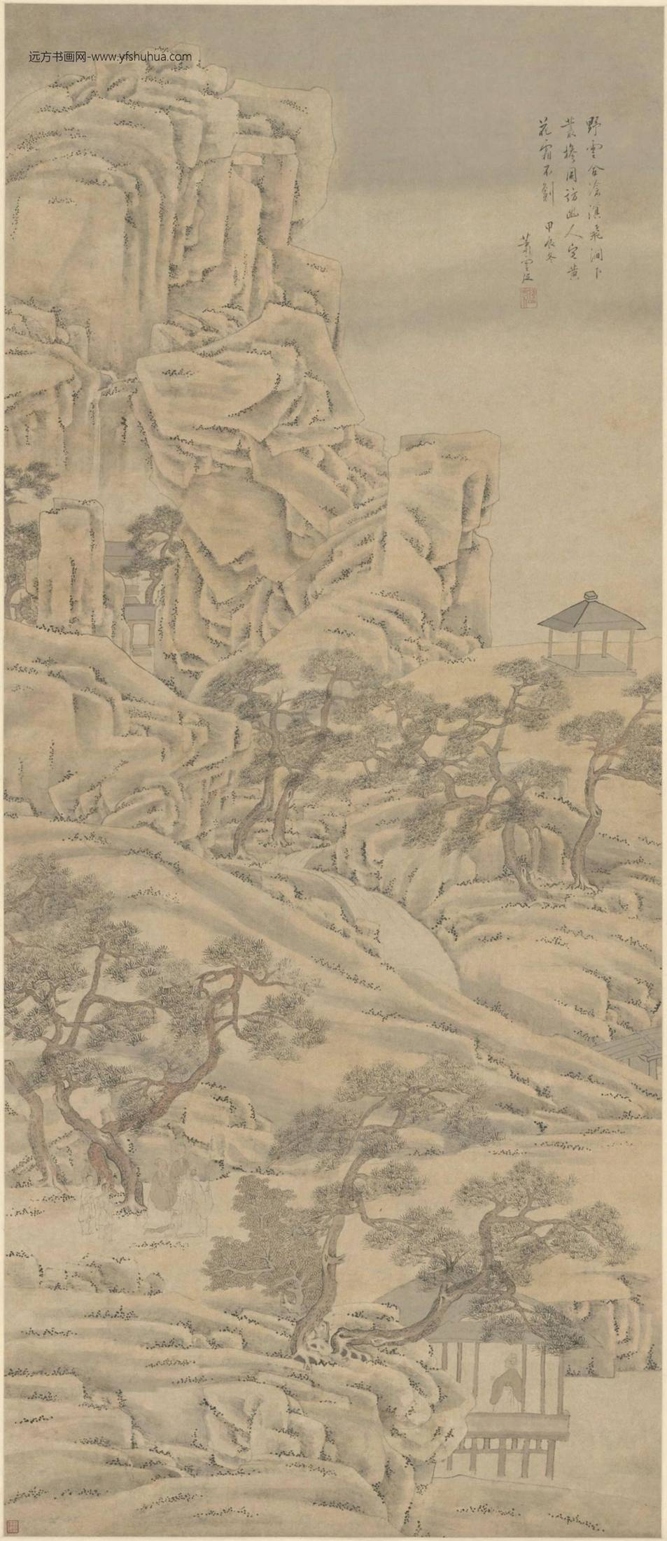 清-萧云从山水图轴-新00018647