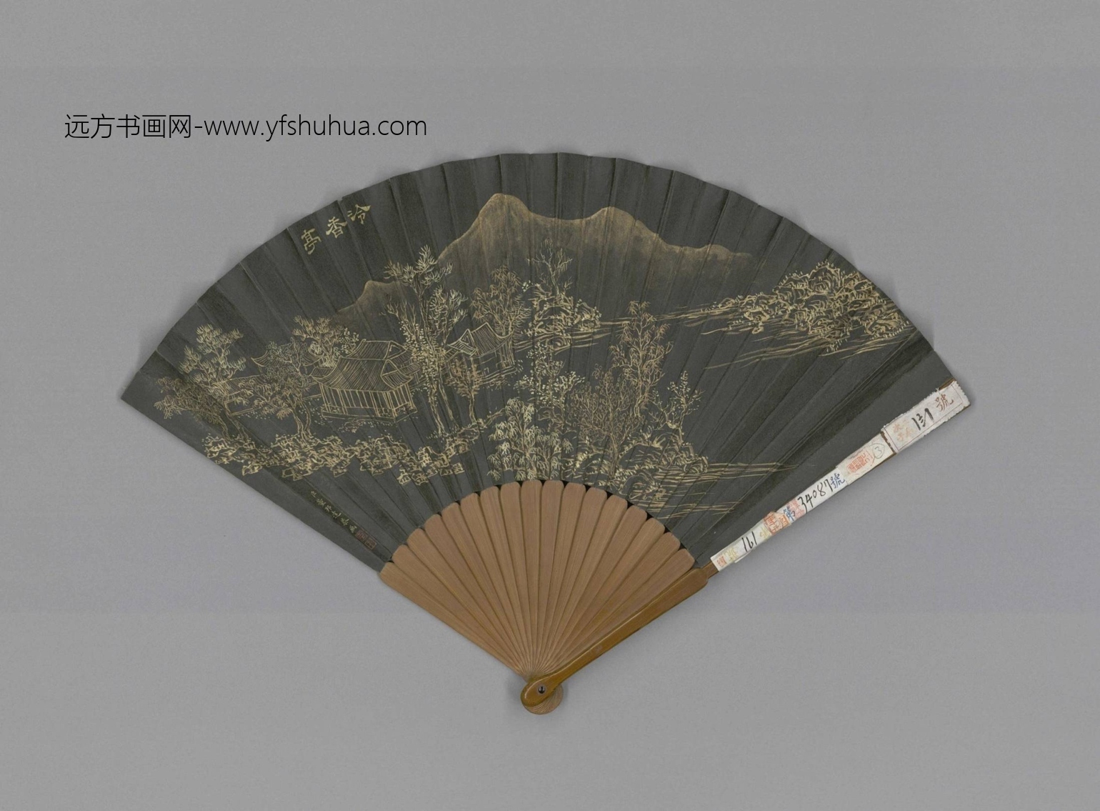 清-董邦达画冷香亭汪由敦书诗成扇-故00007592 清-董邦达画冷香亭汪由敦书诗成扇-故00007592