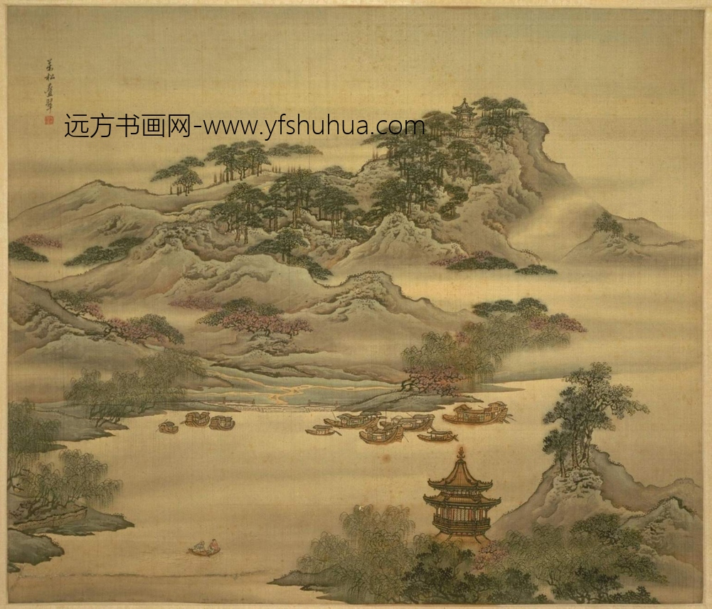 清-袁耀山水屏-万松叠翠-新00146643-3-4 清-袁耀山水屏-万松叠翠-新00146643-3-4