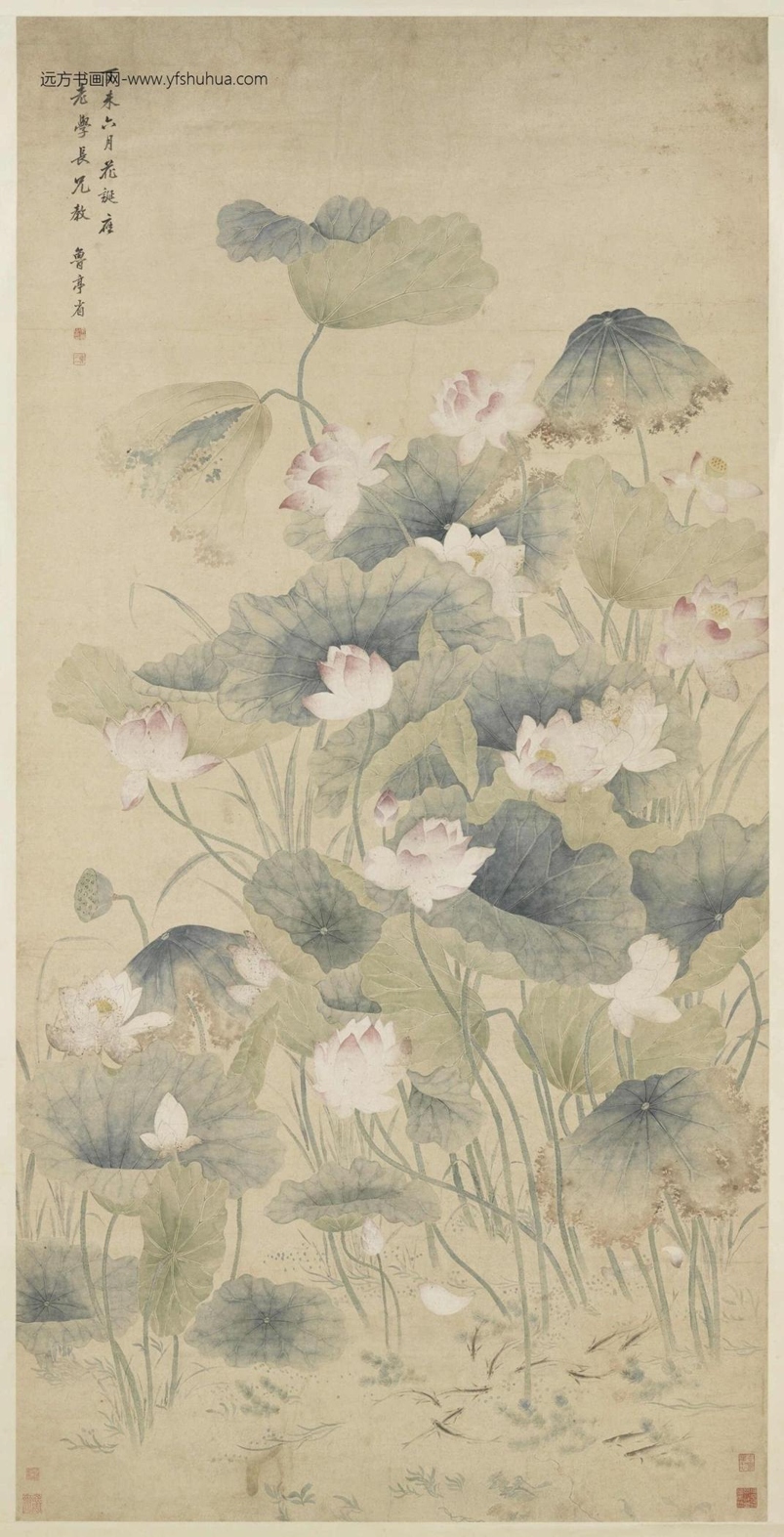 清_余省_荷花图