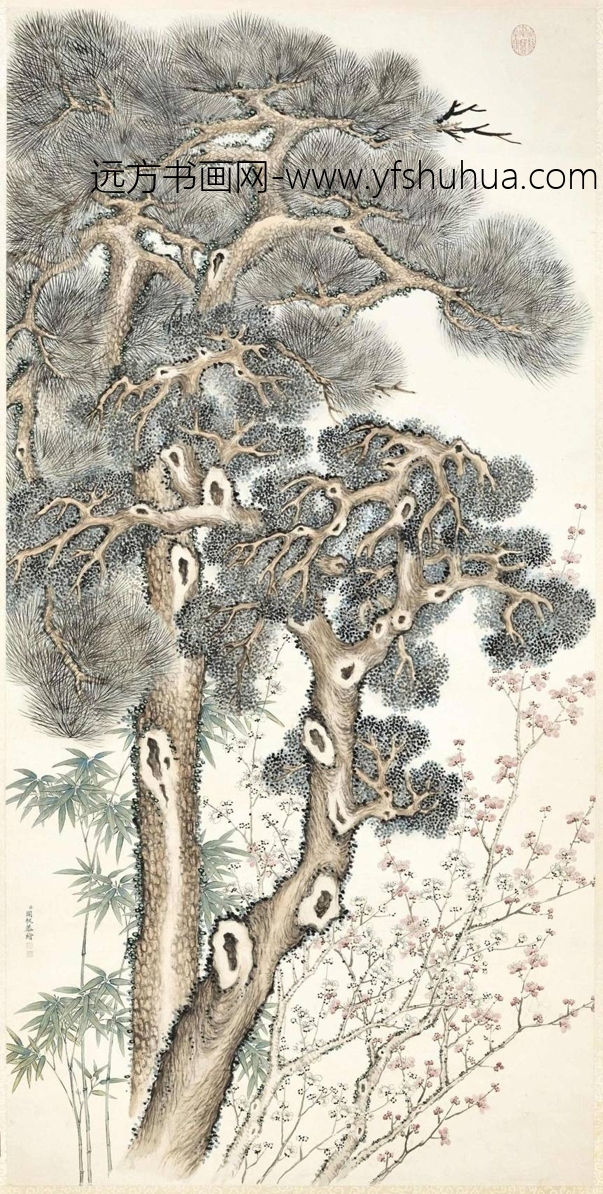 清_关槐_健节恒春轴