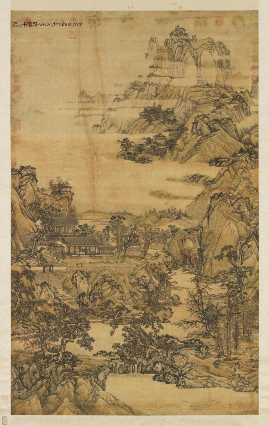 清_孙祜_秋山楼阁轴