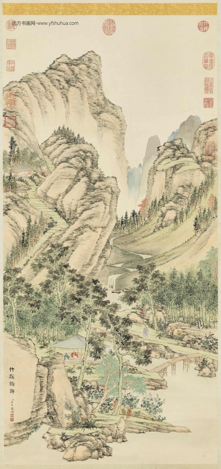 清_弘旿_竹蹊绚锦轴