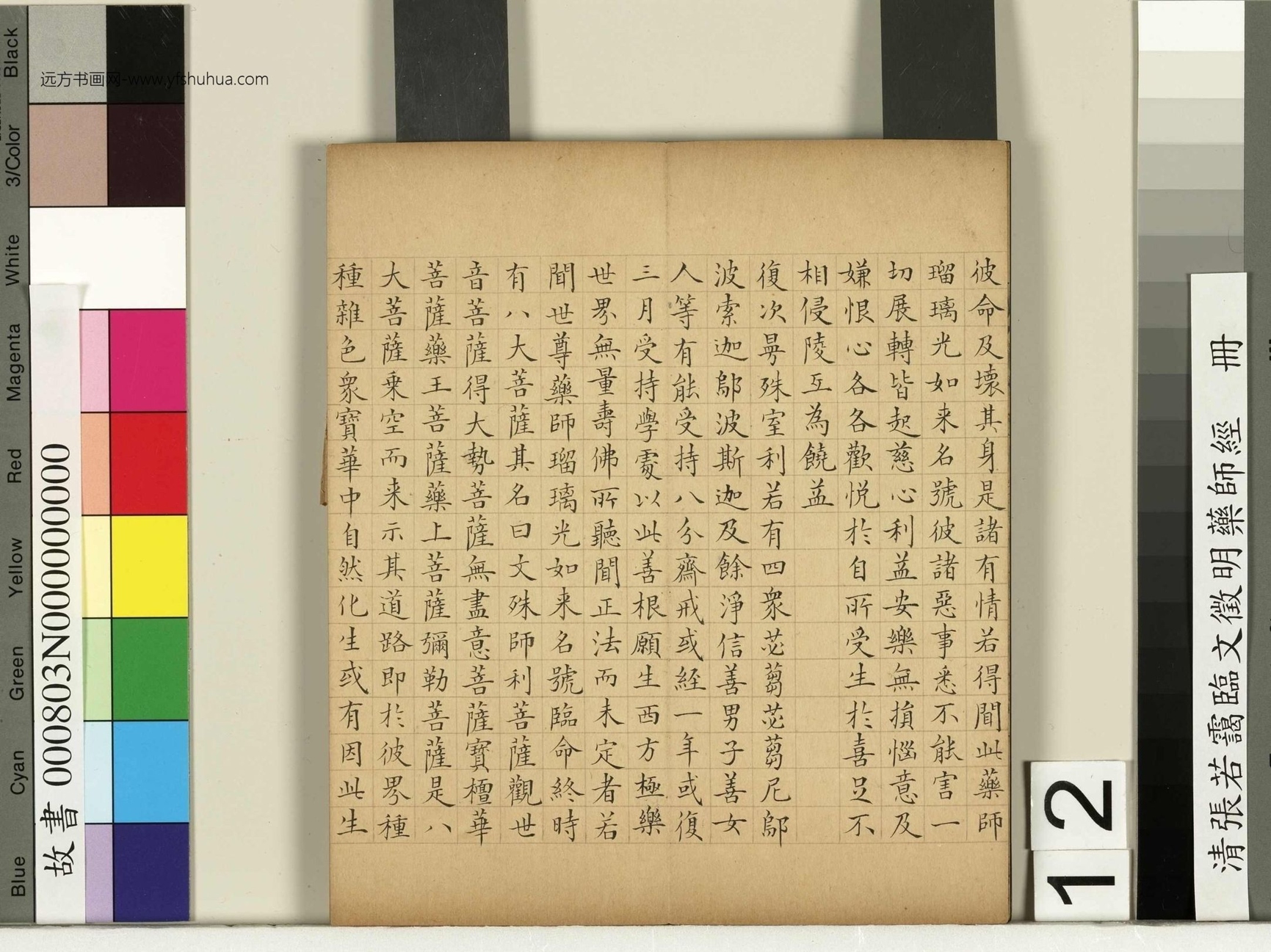 清_张若霭_临文徵明药师经册_12 清_张若霭_临文徵明药师经册_12