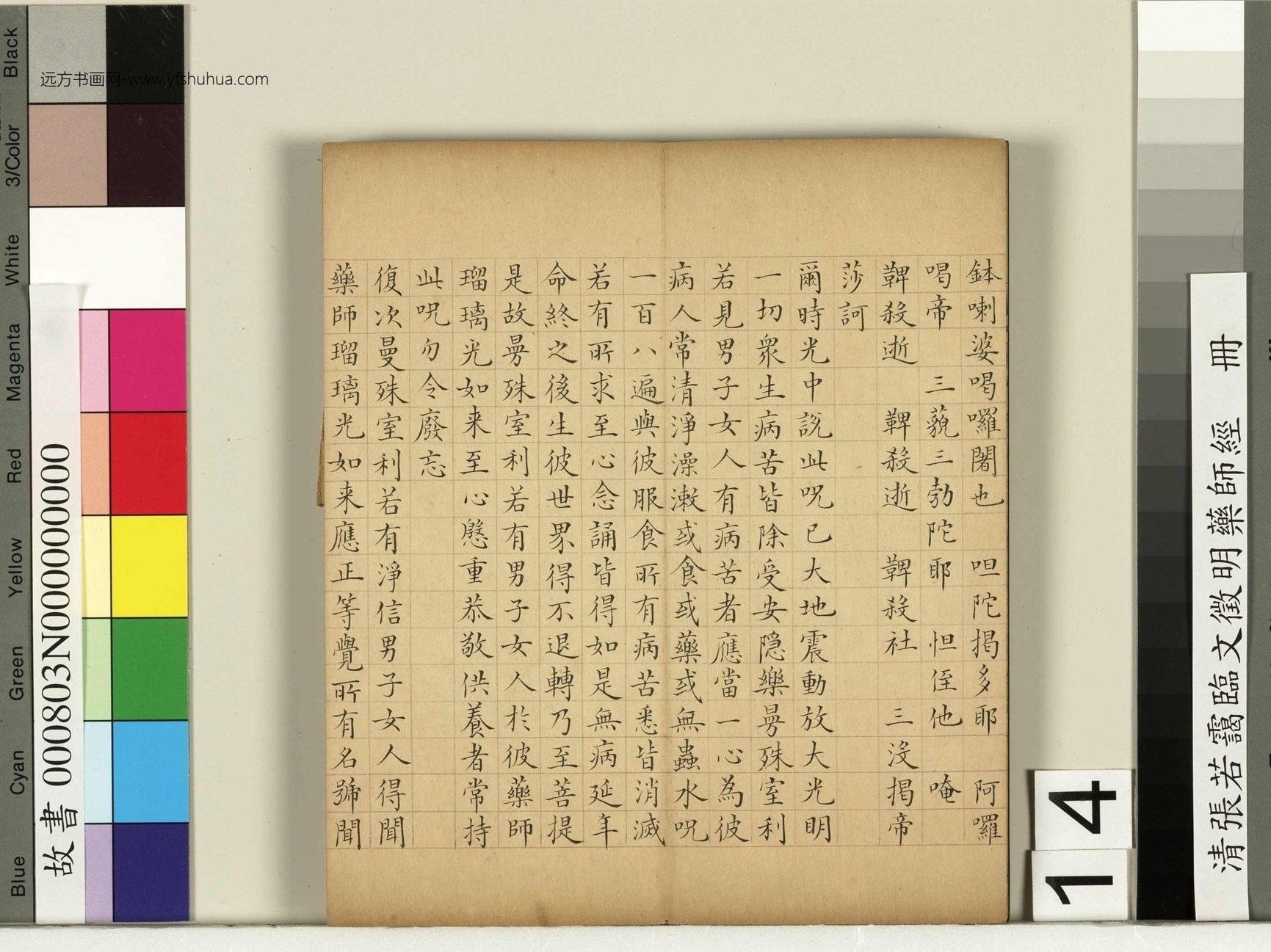 清_张若霭_临文徵明药师经册_14 清_张若霭_临文徵明药师经册_14