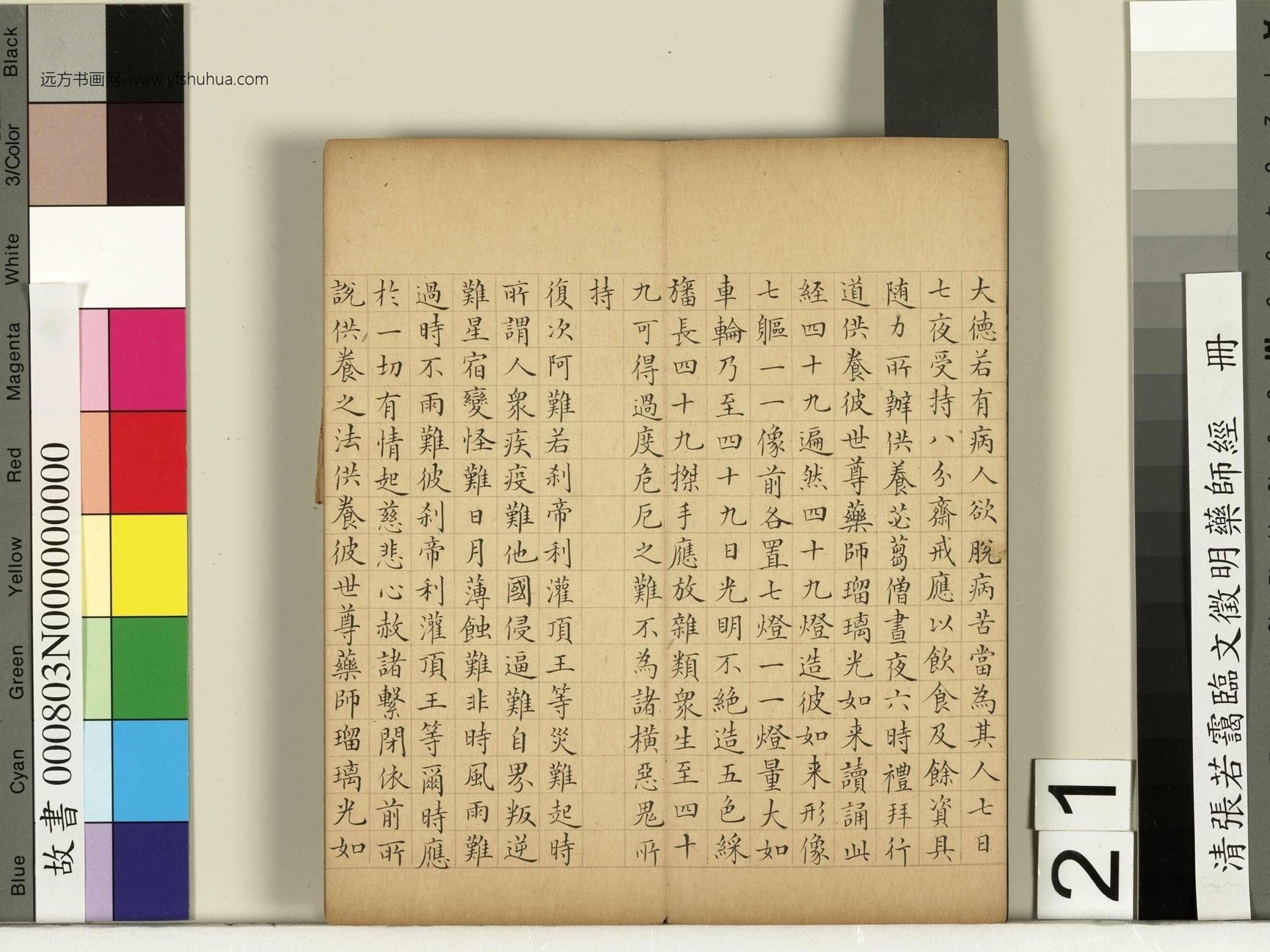清_张若霭_临文徵明药师经册_21 清_张若霭_临文徵明药师经册_21