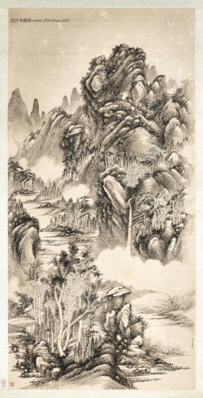 清_爱新觉罗弘旿_弘旿雨后鸣泉图