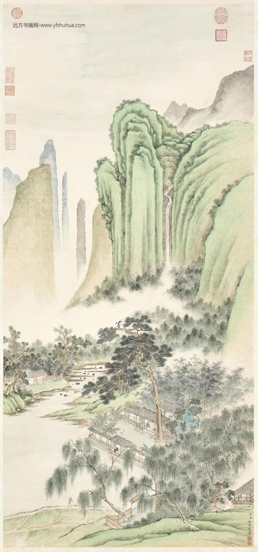 清_爱新觉罗永瑢_永瑢松壑层轩轴