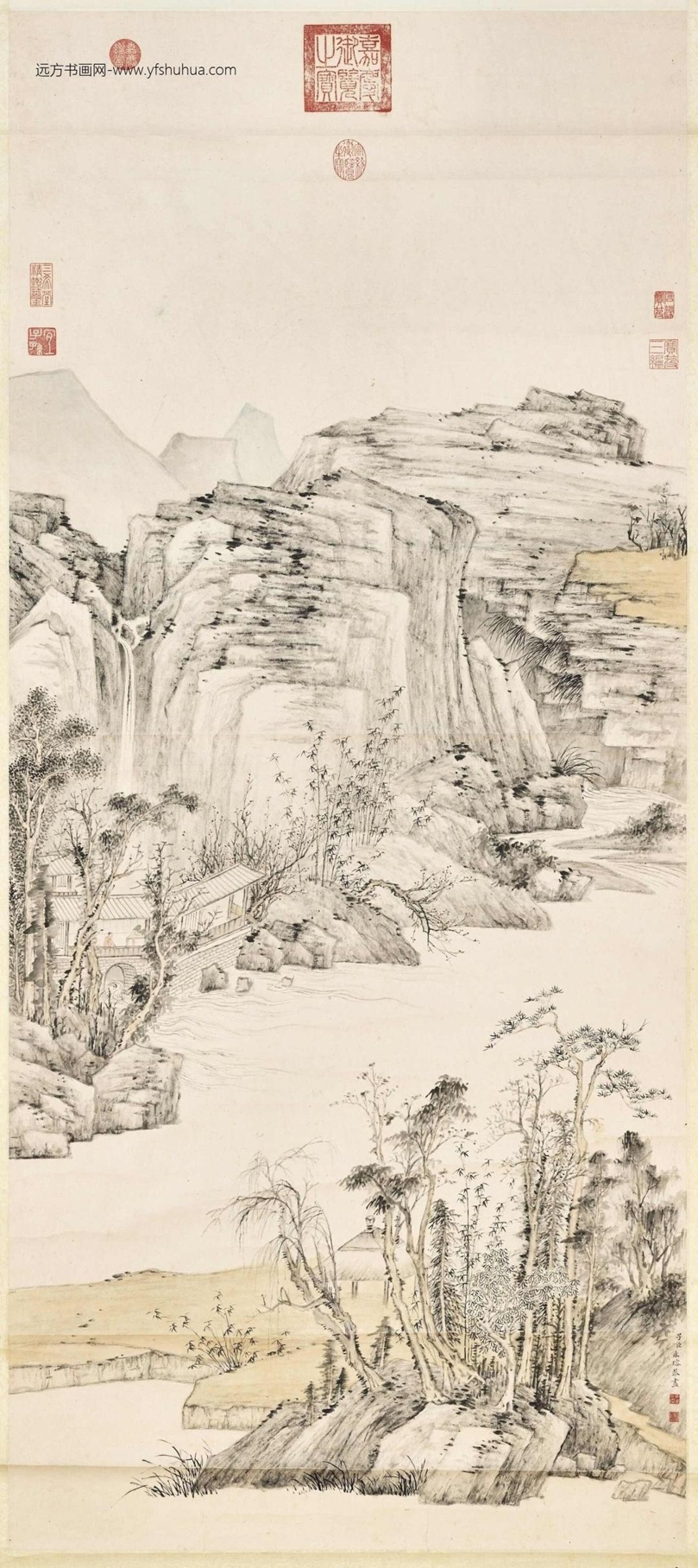 清_爱新觉罗永瑢_永瑢画山水轴
