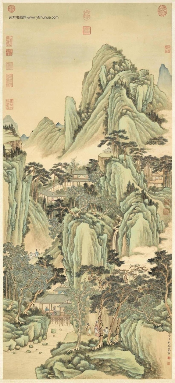 清_爱新觉罗永瑢_永瑢画松壑探奇轴