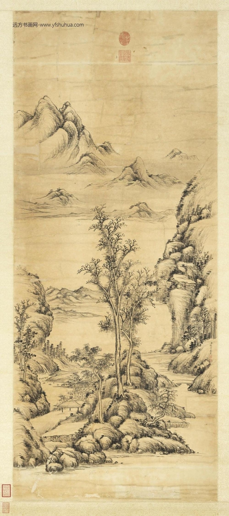清_蒋溥_踈林亭霭轴