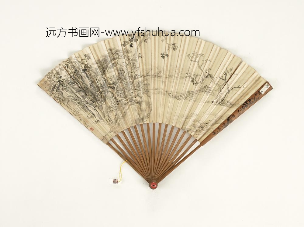 清李世倬山水成扇_ 清李世倬山水成扇_
