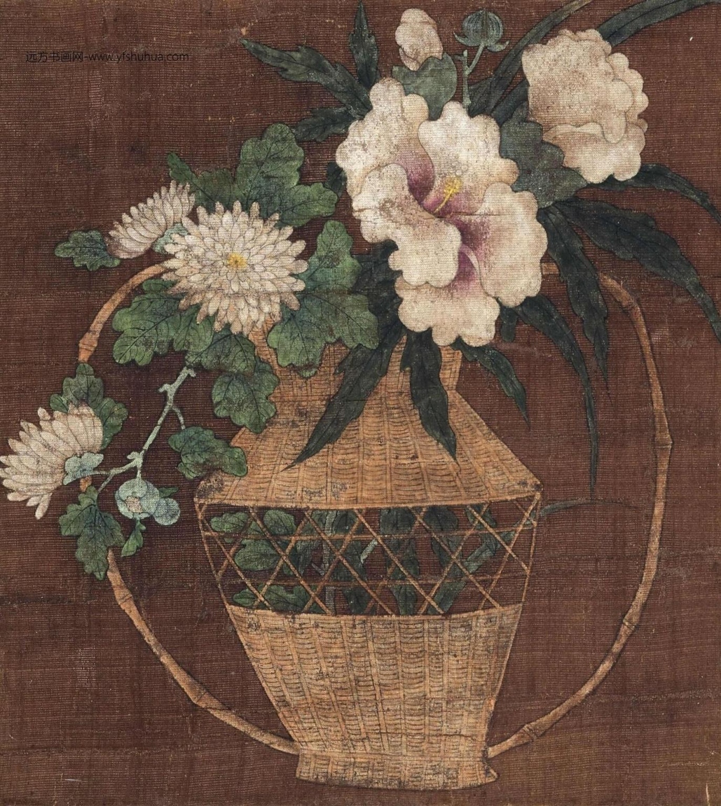 南宋【佚名】《瓶花图》TIF高清大图中国画古画素材– 远方书画网 