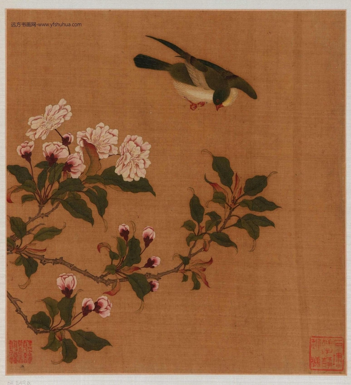 明_佚名_海棠飞禽图 明_佚名_海棠飞禽图
