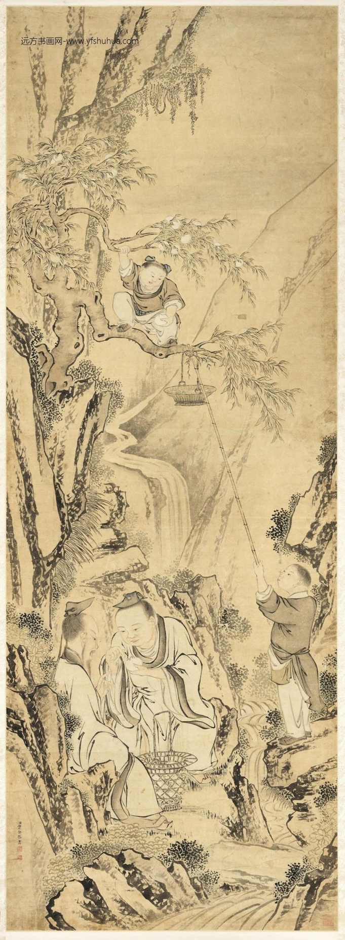 清_贾全_桃实仙人图