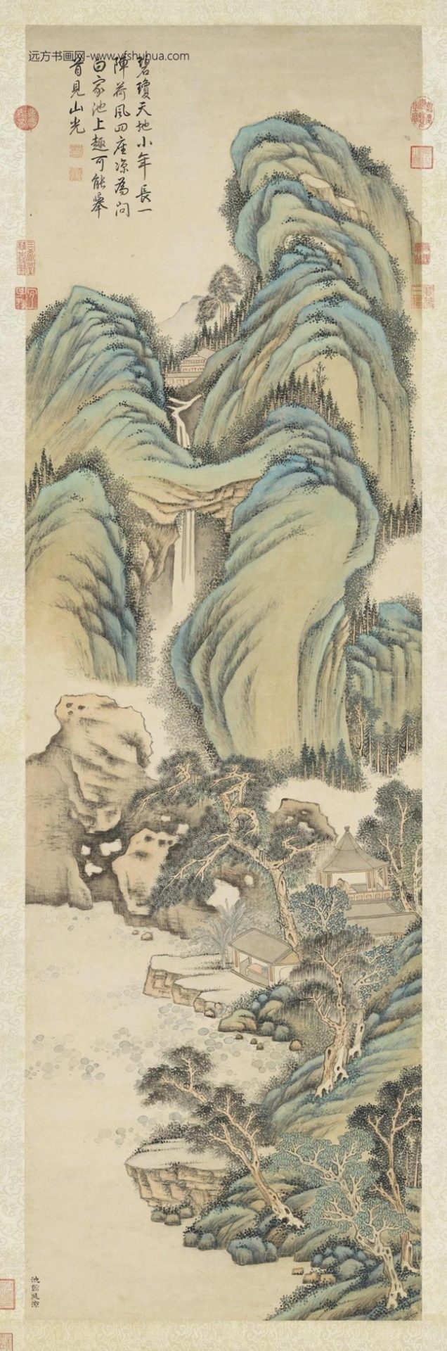 清高宗御题池馆延凉轴