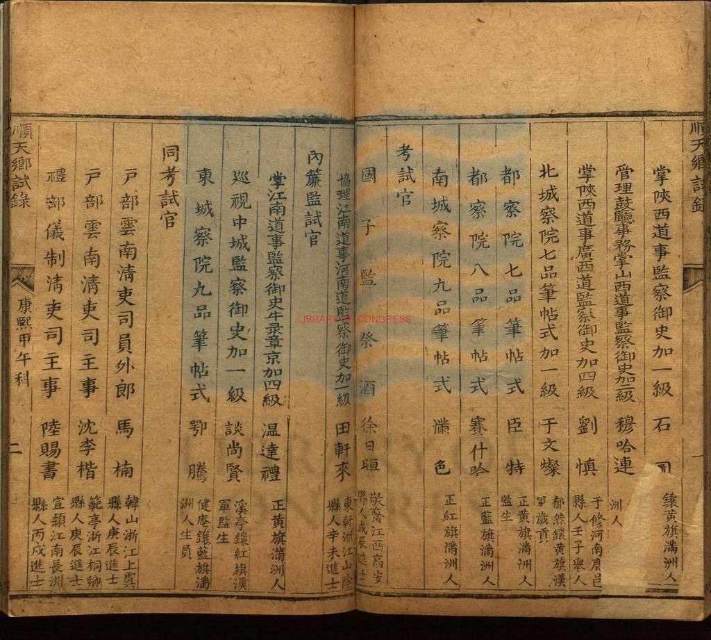 10668-順天鄉試錄康熙甲午科（據版心及封面簽題)清徐日晅、田軒來主考_清康熙五十三年刻本。17141