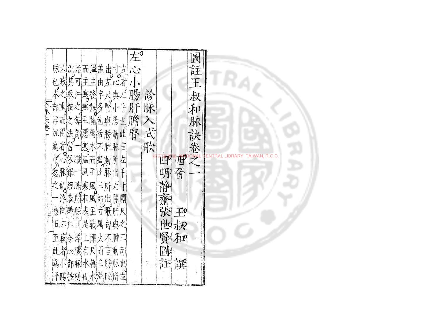 11942-圖註王叔和脈訣_(晉)王叔和撰_(晉)王叔和舊題_明嘉靖間(1522-1566)刊本1 11942-圖註王叔和脈訣_(晉)王叔和撰_(晉)王叔和舊題_明嘉靖間(1522-1566)刊本1