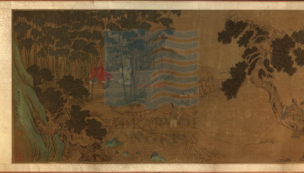12955-西園雅集圖_)傳〈元〉趙雍繪_傳元延佑七年繪本。13201 12955-西園雅集圖_)傳〈元〉趙雍繪_傳元延佑七年繪本。13201