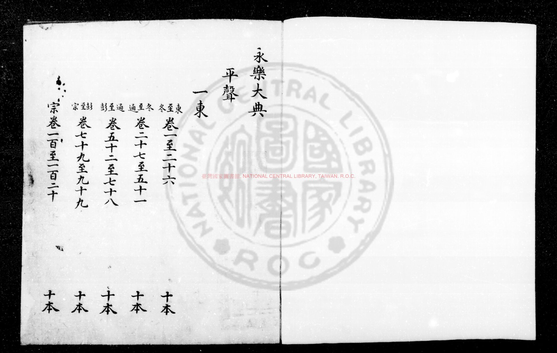 15178-永樂大典簡目_(清)不著編人_鈔本0