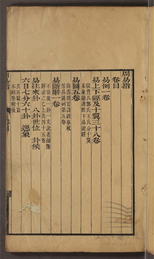 _周易指三十八卷易例一卷易圖五卷易斷辭一卷（第一冊目錄、易例、周易指卷一至二）__