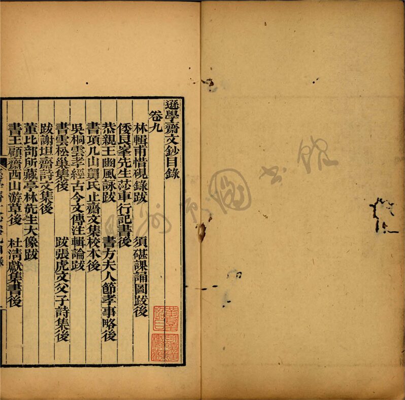 _遜學齋詩鈔十卷文鈔十卷（第六冊文鈔卷九至十）__