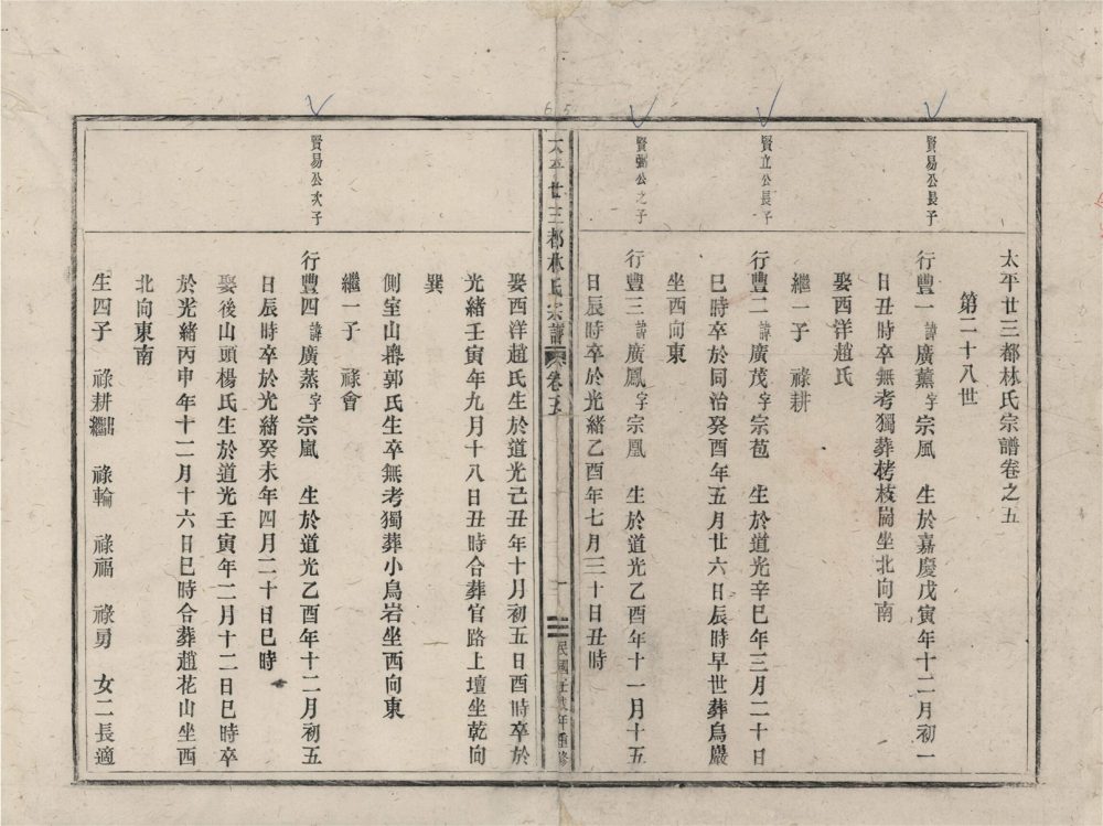 _太平廿三都林氏宗譜五卷（第四冊卷五上）__