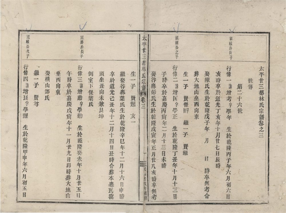 _太平廿三都林氏宗譜五卷（第三冊卷三上）__