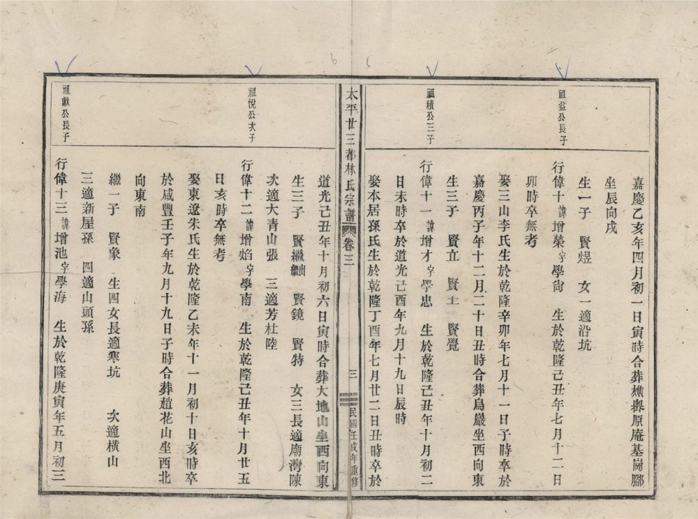 _太平廿三都林氏宗譜五卷（第三冊卷三上）__